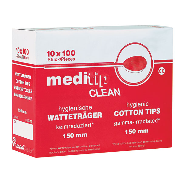 Produktbild Watteträger Ø 4,0 mm, keimreduziert, Länge 150 mm, 1000 Stück
