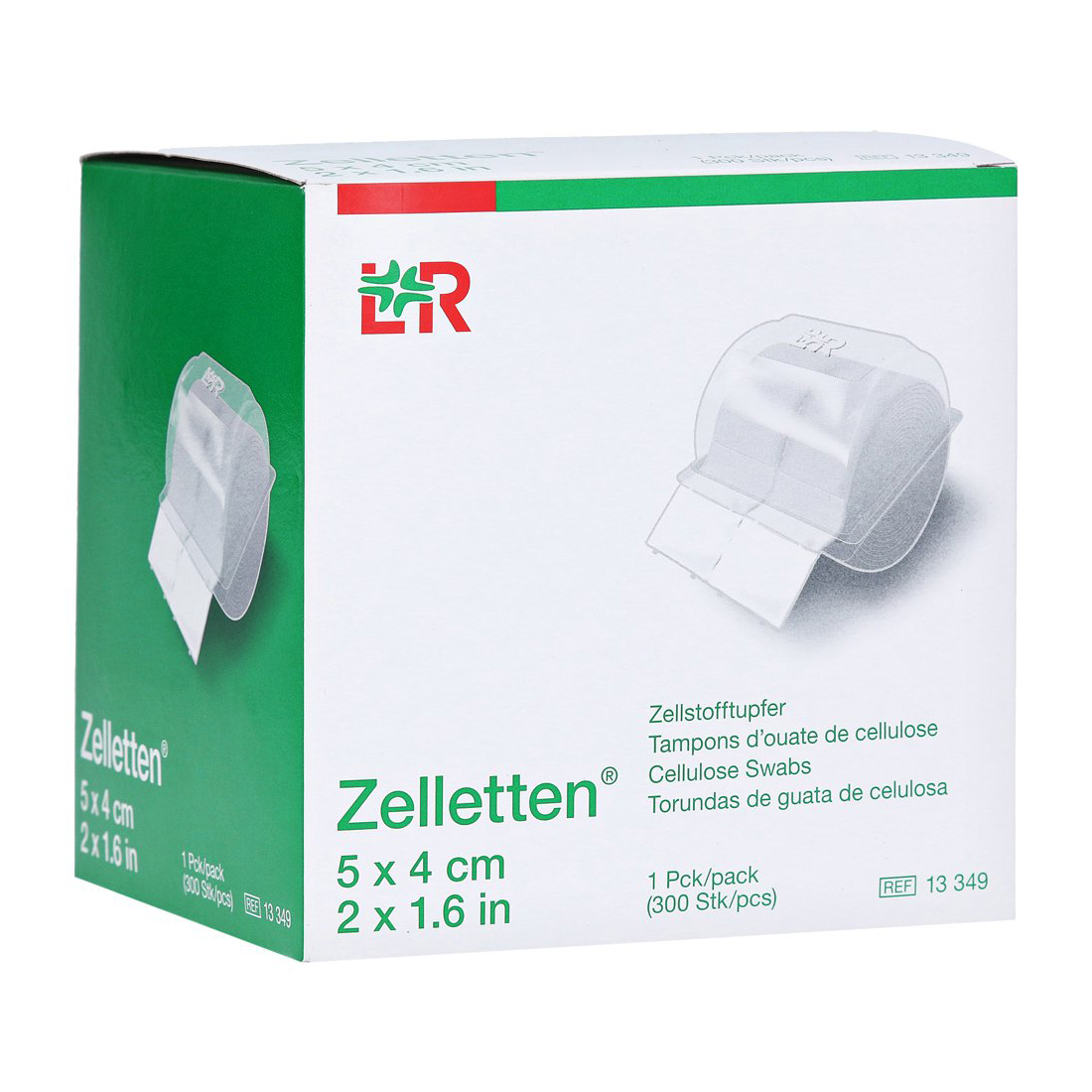 Produktbild Tupfer Zelletten im Klarsichtspender 5 x 4 cm, 300 Stück