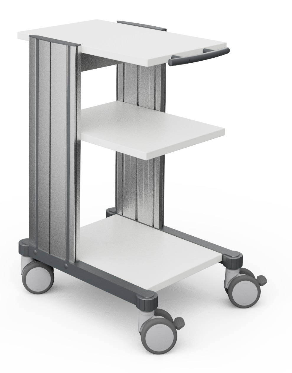 Produktbild Haeberle swingo Gerätewagen 35 weiß, 806 mm hoch, mit 3 Ablageplatten