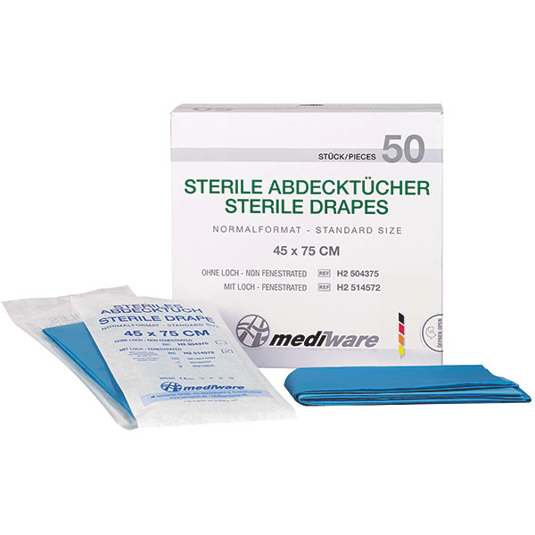 Produktbild Mediware Abdecktücher, ohne Loch, 2-lagig, 45 x 75 cm, 50 Stück