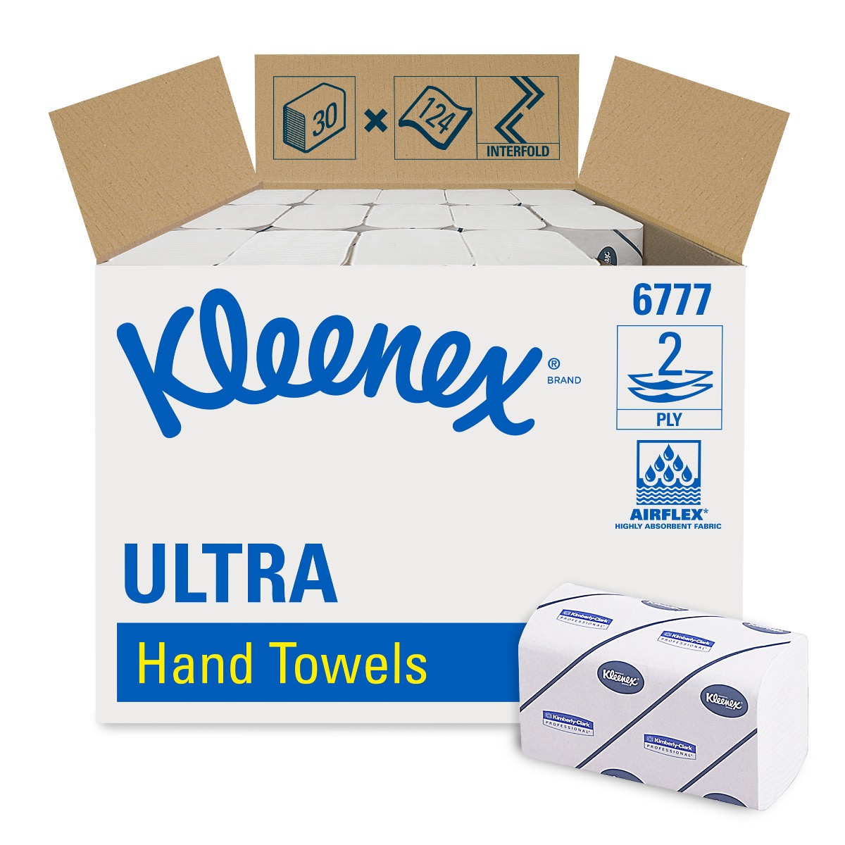 Produktbild Einmalhandtücher Kleenex® Ultra, 2-lagig, 21,5 x 31,5 cm, 1860 Stück