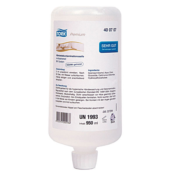 Produktbild Tork Premium Händedekontaminationsseife, 1 Liter, 6 Stück