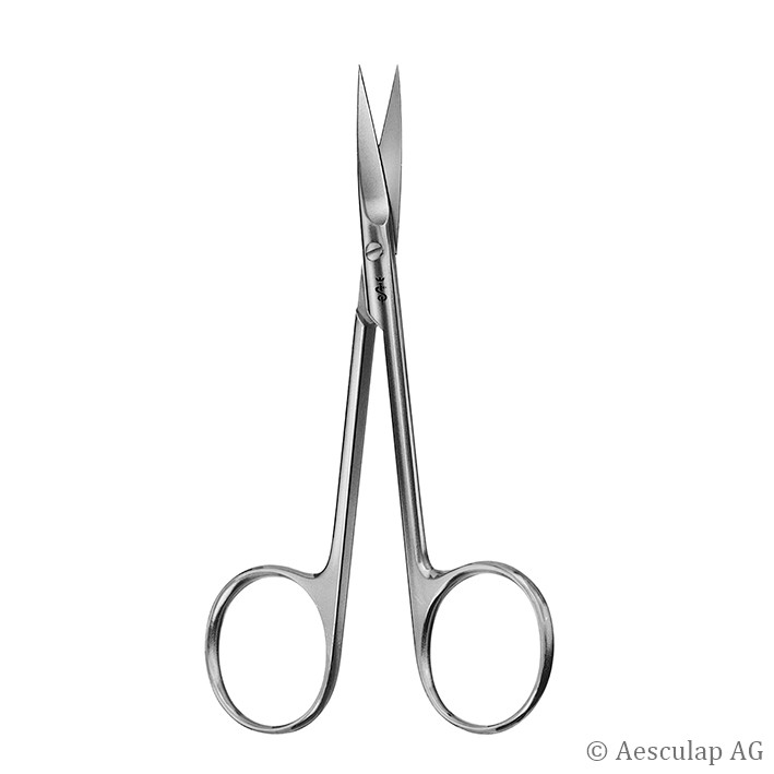 Produktbild Aesculap Iris- und Fadenschere, gerade - spitz/spitz, 11 cm, 1 Stück