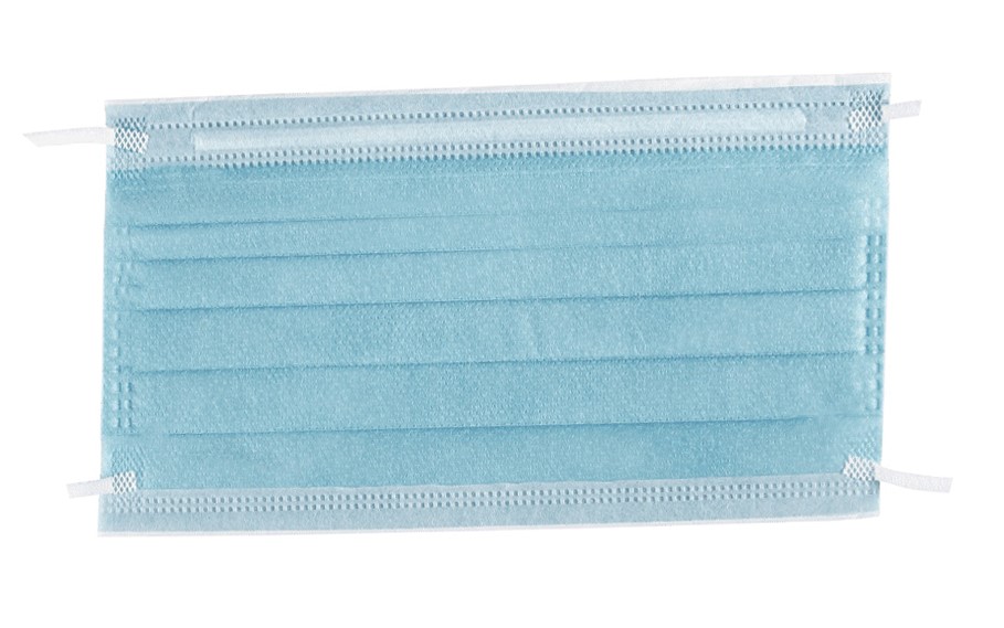 Produktbild Mundschutz mit Ohrschlaufen und Nasenbügel, 3-lagig, blau, 50 Stück