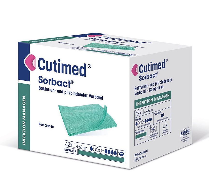 Produktbild Kompresse Cutimed Sorbact 4 cm x 6 cm, 42 Stück