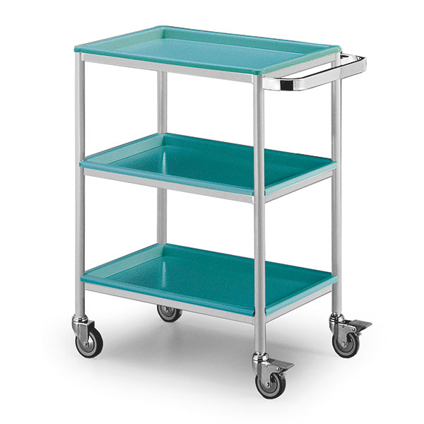 Produktbild Praxiswagen Modell 9048 mit 3 abnehmbaren Kunststoff-Tabletts