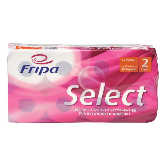 Produktbild Toilettenpapier Fripa Select, 2-lagig, 64 Rollen á 250 Blatt