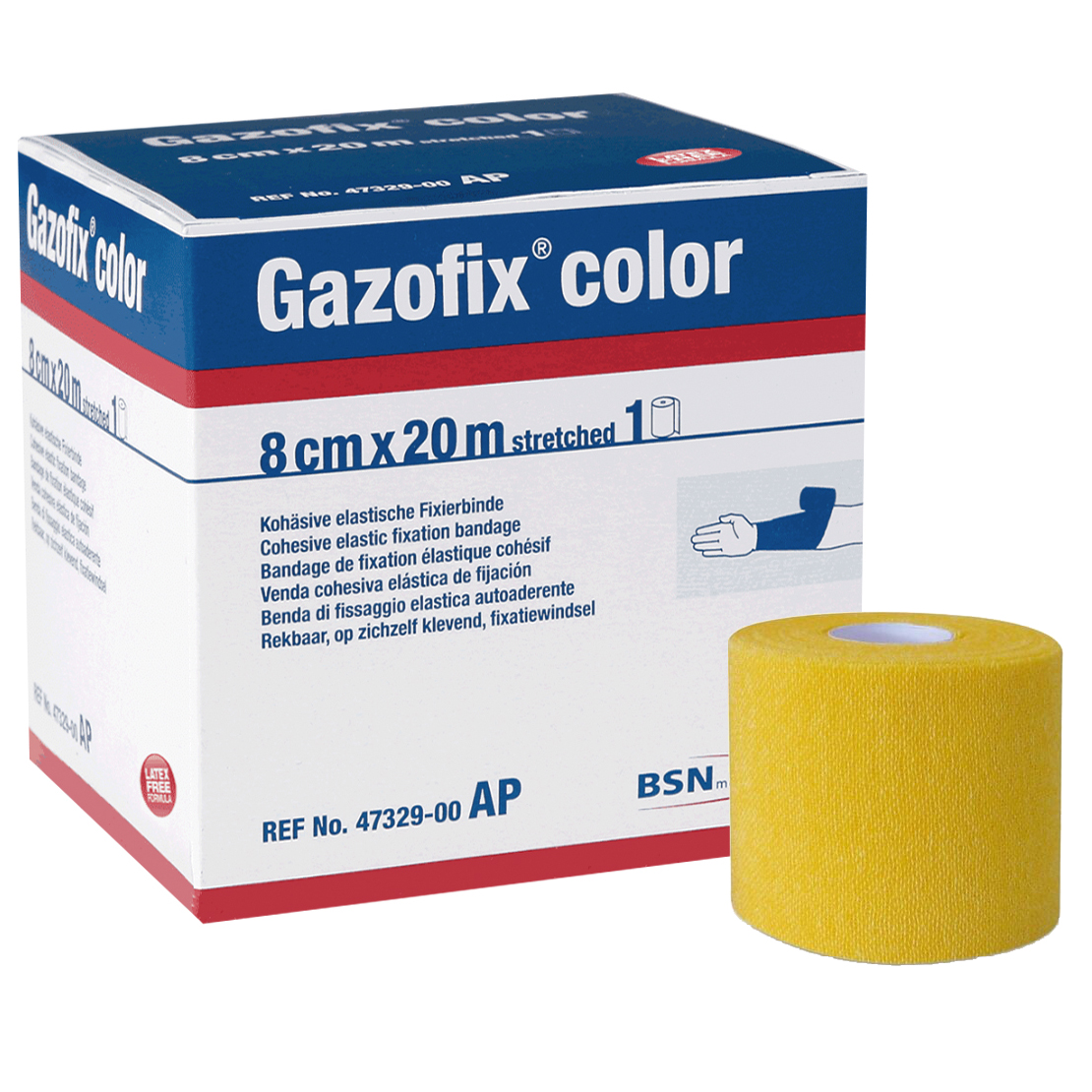 Produktbild Gazofix® color latexfreie Fixierbinde, gelb