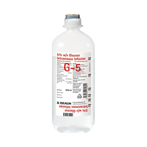 Produktbild Glucoselösung 5 %, 10x 500 ml Ecoflac Flasche