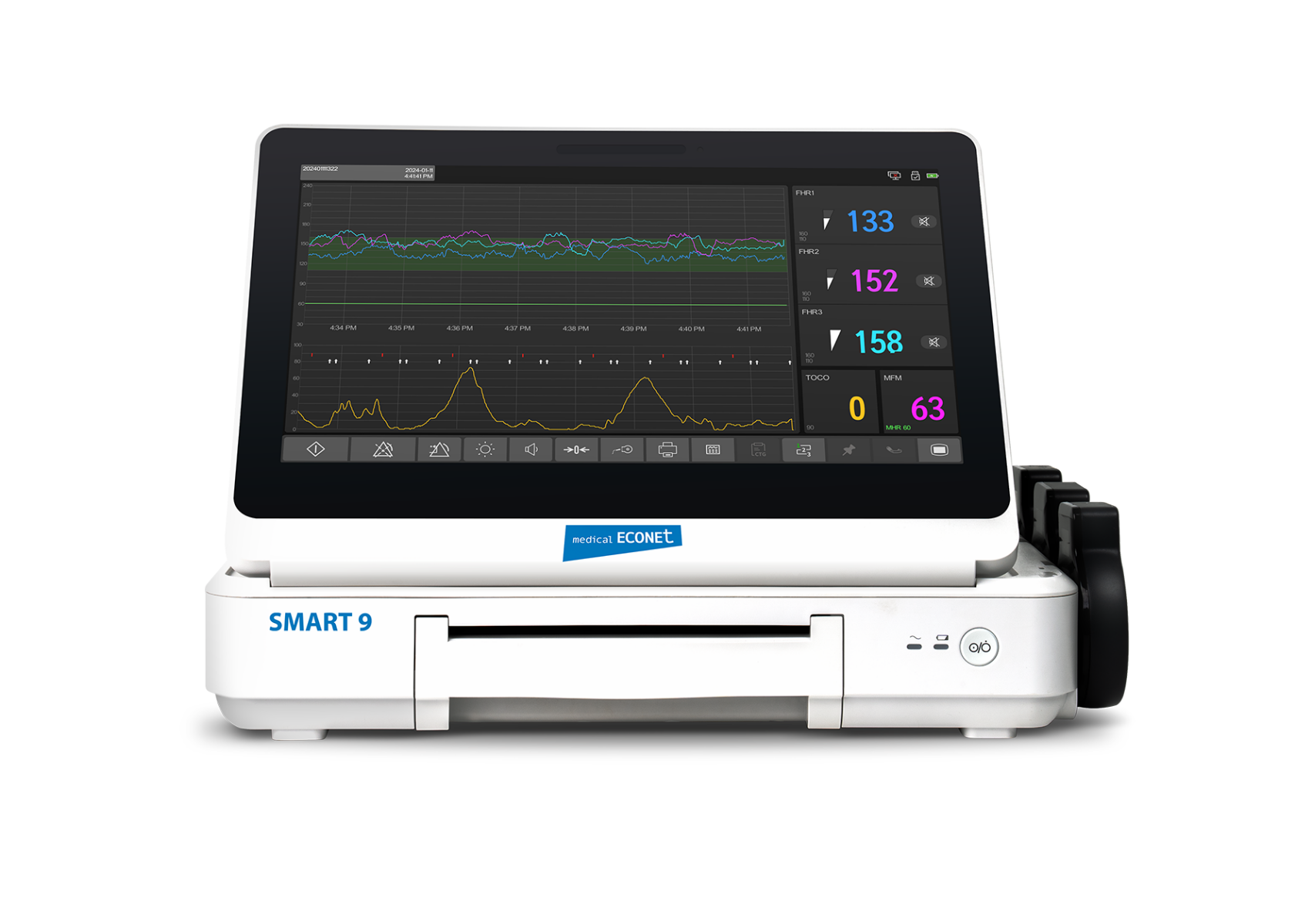 Produktbild Medical Econet Zwillings Fetalmonitor Smart 9 mit 13,3" LCD und Mutterüberwachung