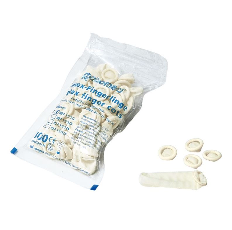 Produktbild Latex Fingerlinge ratiomed L, puderfrei, Größe 4, 100 Stück