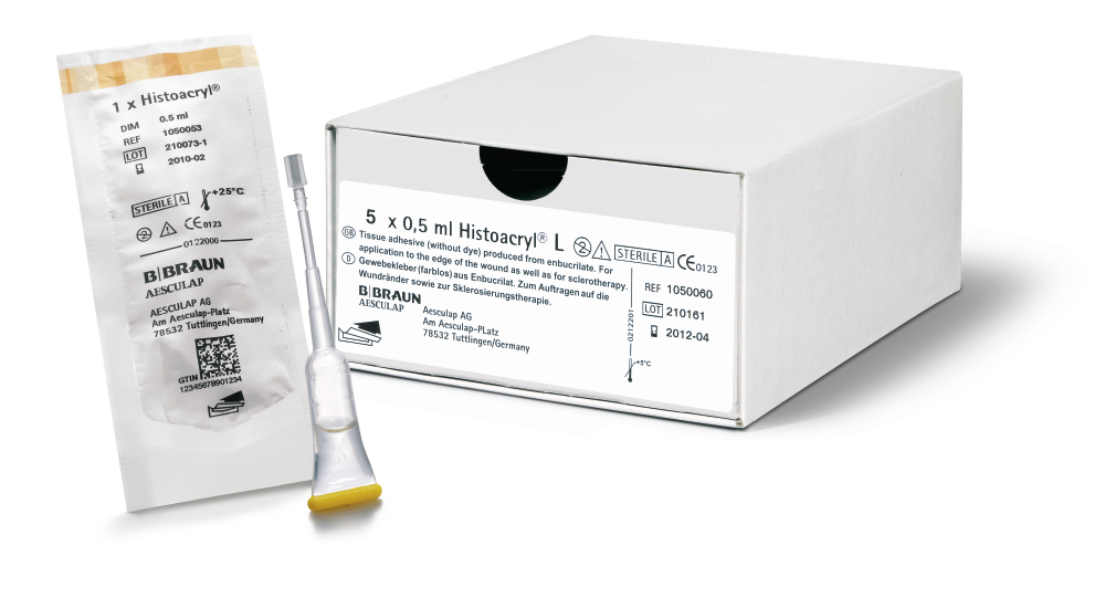Produktbild Histoacryl Gewebekleber farblos, 5 x 0,5 ml Ampullen