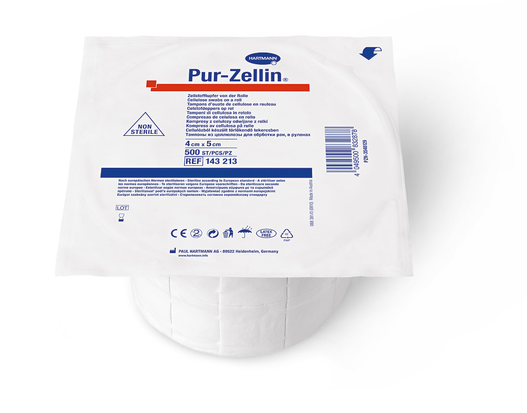 Produktbild Tupfer Pur-Zellin unsteril 4 x 5 cm, 1 Rolle