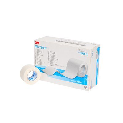 Produktbild Fixierpflaster 3M Micropore 2,5 cm x 9,1 m, weiß, 12 Stück