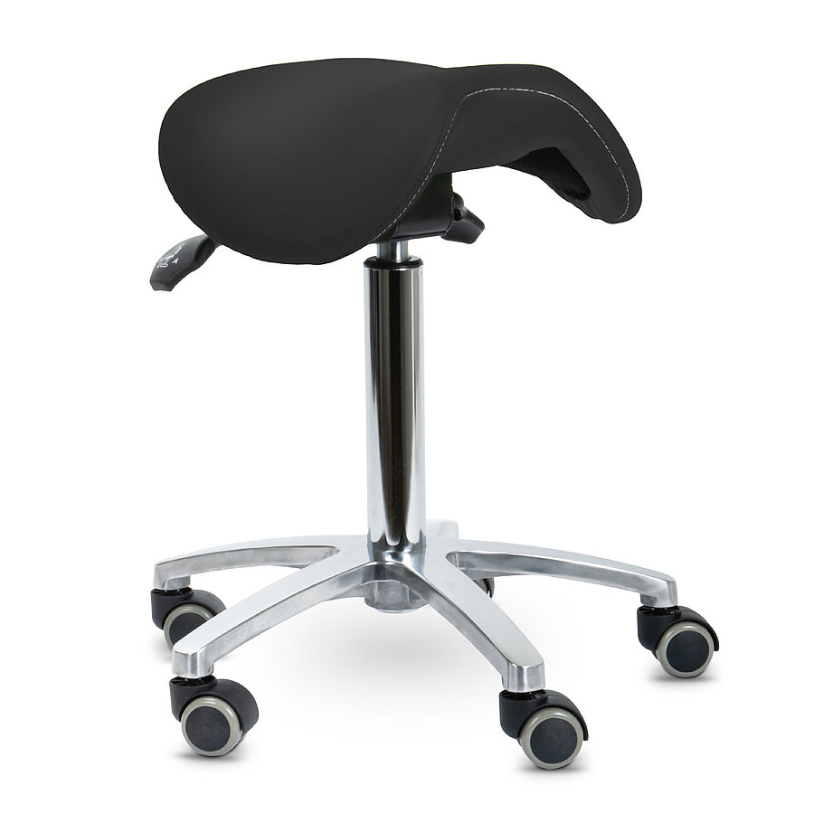 Produktbild Teqler Drehhocker mit kippbarem Sattelsitz, schwarz