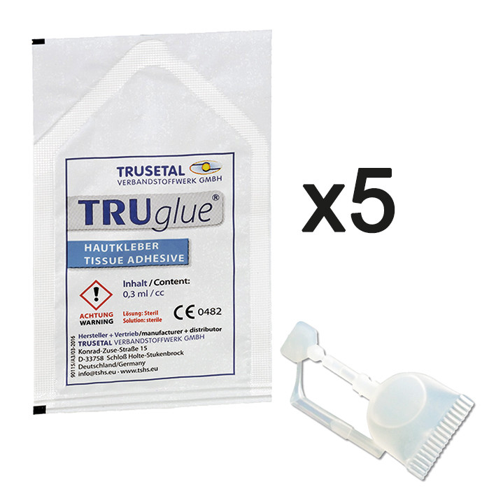 Produktbild TRUGLUE Einmal-Haut- und Wundkleber, Single Dosen 0,3 ml, 5 Dosetten