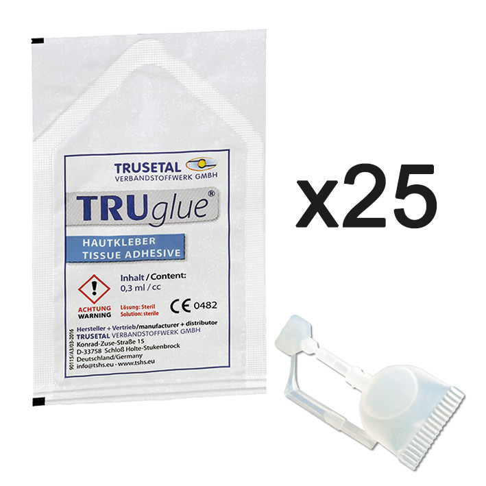Produktbild TRUGLUE Einmal-Haut- und Wundkleber, Single Dosen 0,3 ml, 25 Dosetten