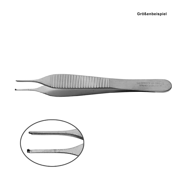 Zepf Chirurgische Pinzette nach Adson, gerade, 1 x 2 Zähne, 12 cm, 1 Stück