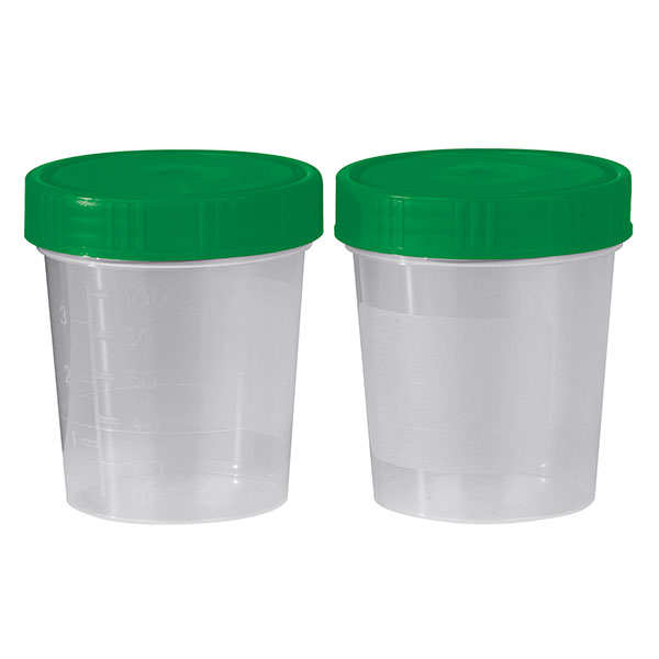 Urinbecher 125 ml mit grünem Schraubdeckel, unsteril, 500 Stück Produktbild Urinbecher 125 ml mit grünem Schraubdeckel, unsteril, 500 Stück