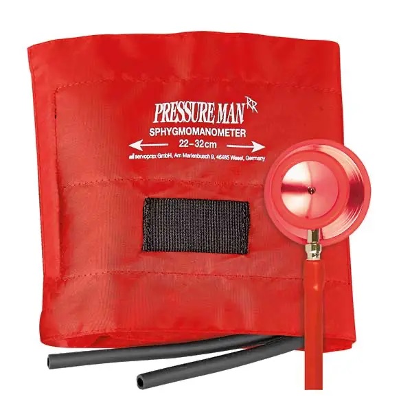 Blutdruckmessgerät Pressure Man ll Set mit Stethoskop, rot Produktbild Blutdruckmessgerät Pressure Man ll Set mit Stethoskop, rot