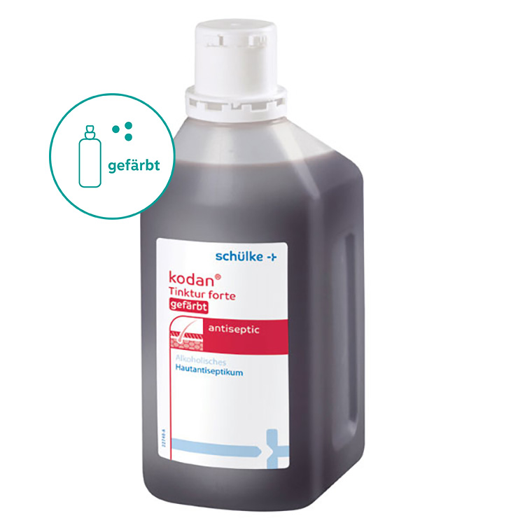 Kodan® Tinktur Forte Hautdesinfektionsmittel gefärbt, 1000 ml Flasche Produktbild Kodan® Tinktur Forte Hautdesinfektionsmittel gefärbt, 1000 ml Flasche