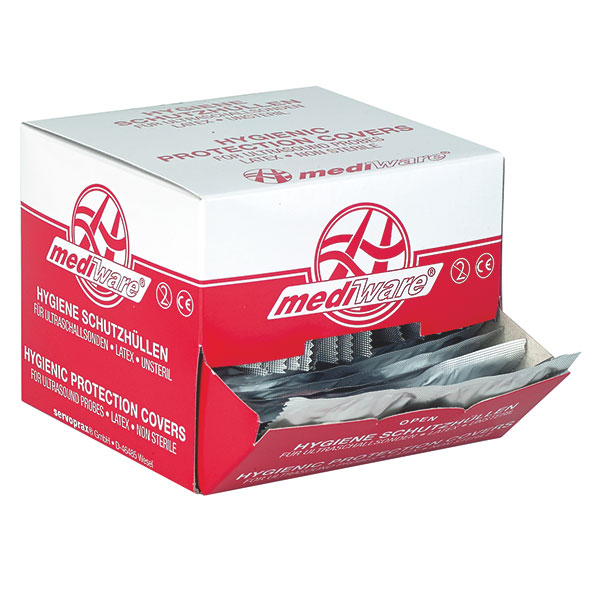 Latex-Ultraschall-Schutzhüllen Mediware, 32 mm, mit Gleitmittel, gepudert, 72 Stück Produktbild Latex-Ultraschall-Schutzhüllen Mediware, 32 mm, mit Gleitmittel, gepudert, 72 Stück