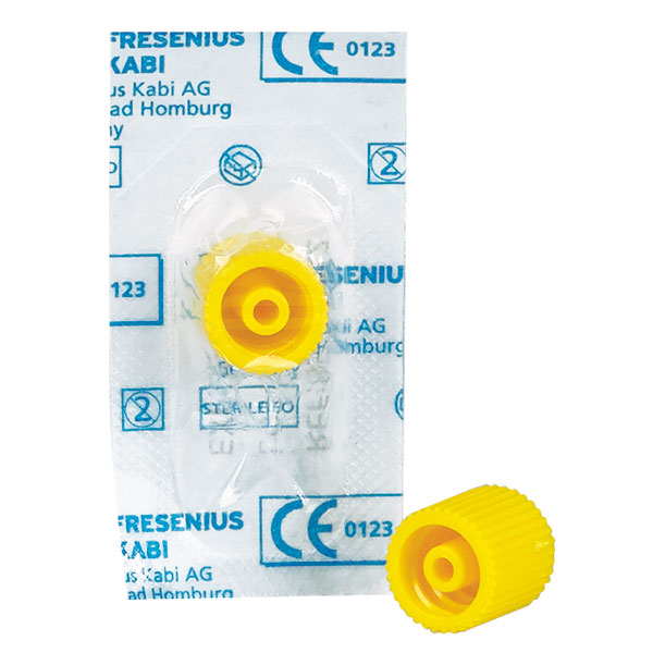Verschlusskappen / Verschlussstopfen für Luer-Lock Ansätze, gelb Produktbild Verschlusskappen / Verschlussstopfen für Luer-Lock Ansätze, gelb