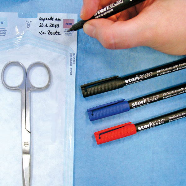 Sterilisationsfeste Faserschreiber, schwarz, 10 Stück Produktbild Sterilisationsfeste Faserschreiber, schwarz, 10 Stück