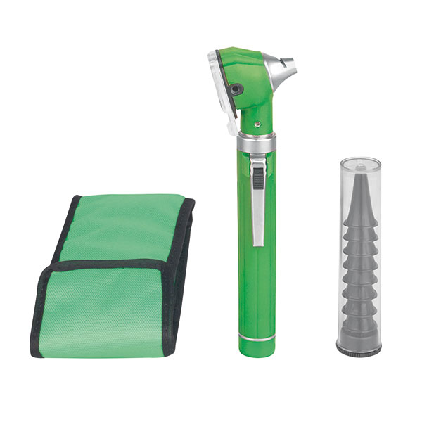 Taschenotoskop Mediware mit Fiberoptik und 10 Ohrtrichtern, grün Produktbild Taschenotoskop Mediware mit Fiberoptik und 10 Ohrtrichtern, grün