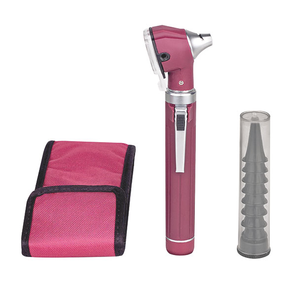Taschenotoskop Mediware mit Fiberoptik und 10 Ohrtrichtern, burgund Produktbild Taschenotoskop Mediware mit Fiberoptik und 10 Ohrtrichtern, burgund