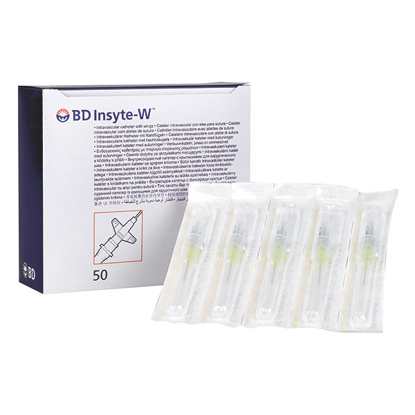 BD Insyte®-W Venenverweilkanülen mit Flügel, 50 Stück Produktbild BD Insyte®-W Venenverweilkanülen mit Flügel, 50 Stück