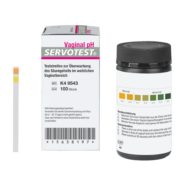 Servotest® Vaginal-pH-Indikatorstreifen, 100 Stück Produktbild Servotest® Vaginal-pH-Indikatorstreifen, 100 Stück