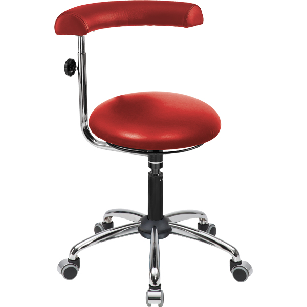 meychair Hocker mit Lehne Assistent Allround, Kunstleder, rot Produktbild meychair Hocker mit Lehne Assistent Allround, Kunstleder, rot