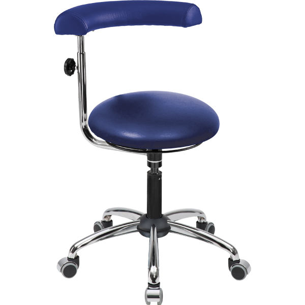 meychair Hocker mit Lehne Assistent Allround, Kunstleder, blau Produktbild meychair Hocker mit Lehne Assistent Allround, Kunstleder, blau