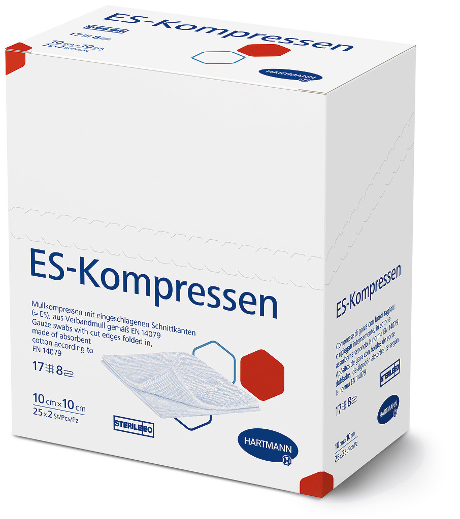 ES-Mull-Kompresse steril 8f 10 x 10 cm, 25 x 2 Stück Produktbild ES-Mull-Kompresse steril 8f 10 x 10 cm, 25 x 2 Stück