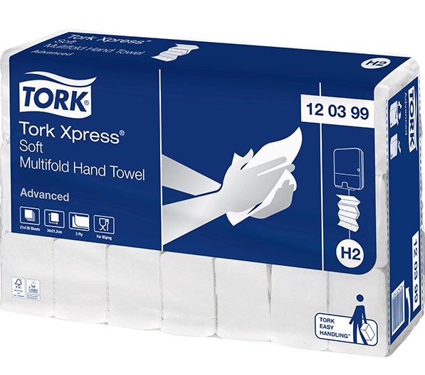 Tork® Xpress Soft Multifold-Handtücher, 2-lagig, 2856 Tücher Produktbild Tork® Xpress Soft Multifold-Handtücher, 2-lagig, 2856 Tücher