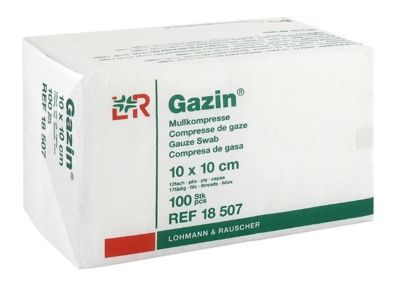 Mullkompresse Gazin 8-fach, 10 x 10 cm, 100 Stück Produktbild Mullkompresse Gazin 8-fach, 10 x 10 cm, 100 Stück