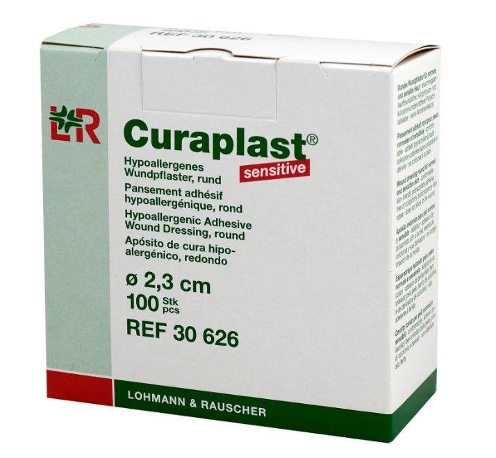 Universal Pflaster Curaplast Sensitive, Rund, Durchmesser 2,3 cm, 100 Stück Produktbild Universal Pflaster Curaplast Sensitive, Rund, Durchmesser 2,3 cm, 100 Stück