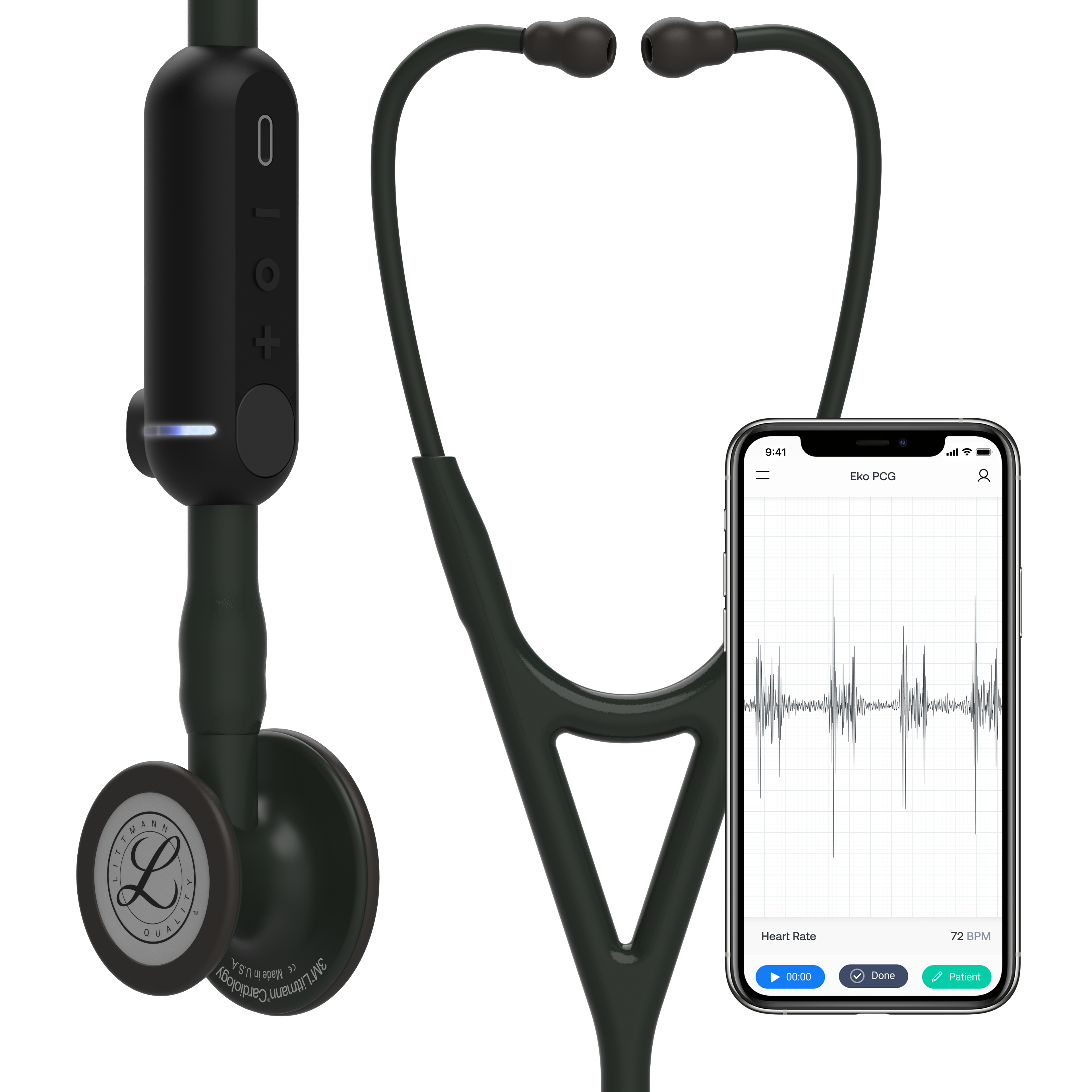 Elektronisches Stethoskop, Littmann CORE, schwarz Produktbild Elektronisches Stethoskop, Littmann CORE, schwarz