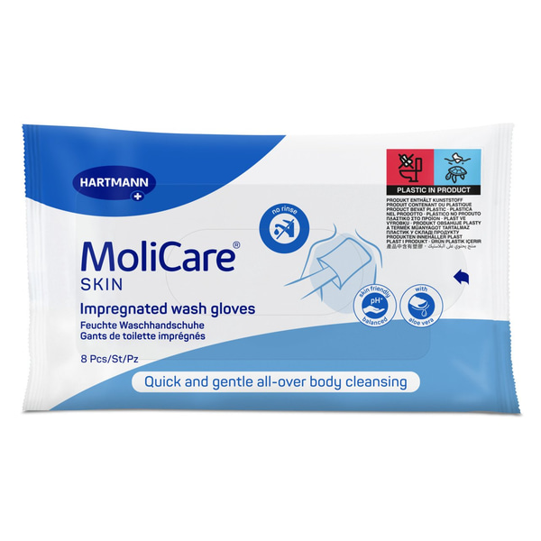 MoliCare Skin feuchter Waschhandschuh aus Vlies 17,5 x 23,5 cm, 8 Stück Produktbild MoliCare Skin feuchter Waschhandschuh aus Vlies 17,5 x 23,5 cm, 8 Stück