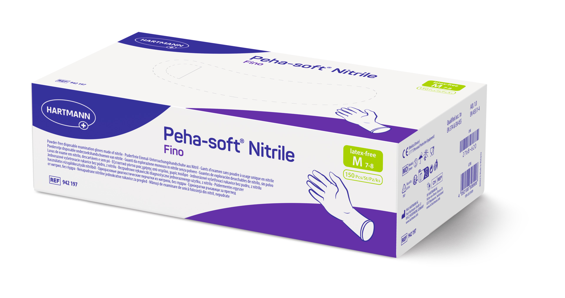 Peha-soft® nitrile fino powderfree Untersuchungs-Handschuhe, 150 Stück, Größe S Produktbild Peha-soft® nitrile fino powderfree Untersuchungs-Handschuhe, 150 Stück, Größe S