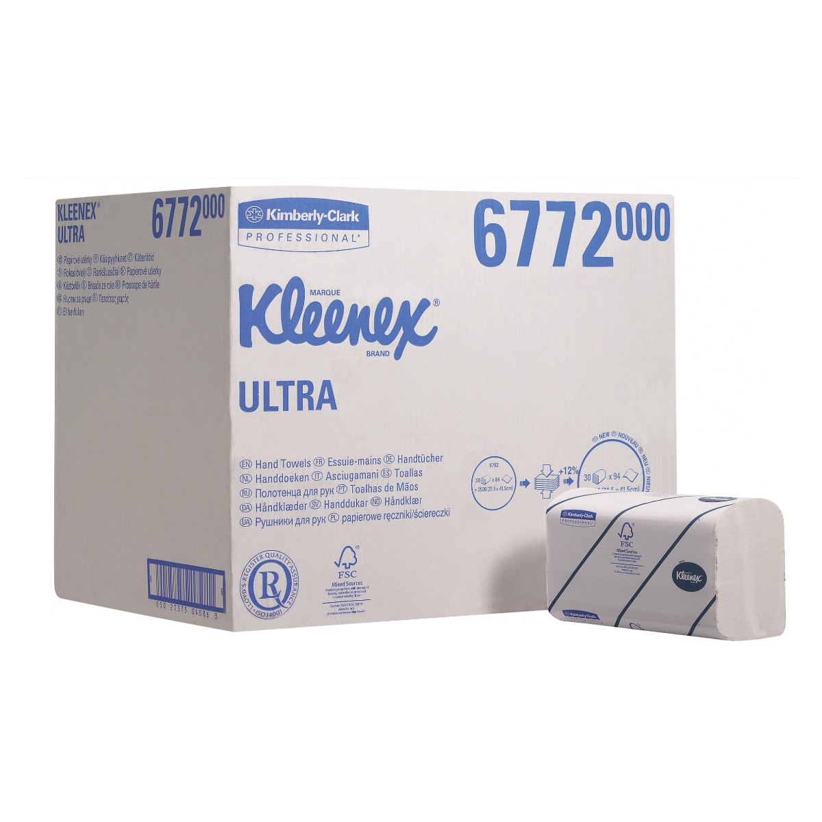 Einmalhandtücher Kleenex® Ultra, 2-lagig, 21,5 x 41,5 cm, 2820 Stück Produktbild Einmalhandtücher Kleenex® Ultra, 2-lagig, 21,5 x 41,5 cm, 2820 Stück