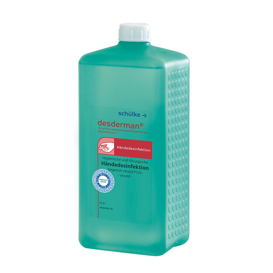 Desderman® Händedesinfektionsmittel, Euroflasche, 1 Liter Produktbild Desderman® Händedesinfektionsmittel, Euroflasche, 1 Liter