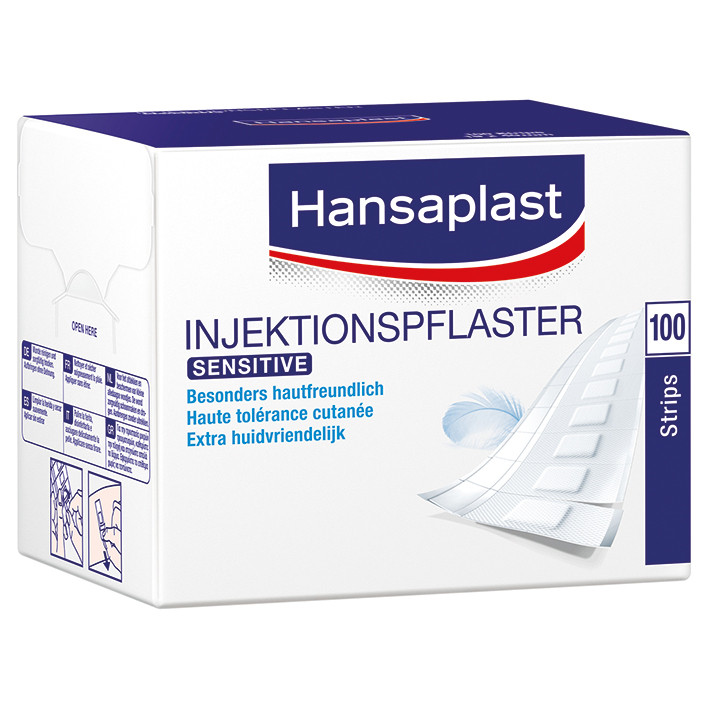 Injektionspflaster Hansaplast Sensitive Strips 1,9 cm x 4,0 cm, 100 Stück Produktbild Injektionspflaster Hansaplast Sensitive Strips 1,9 cm x 4,0 cm, 100 Stück