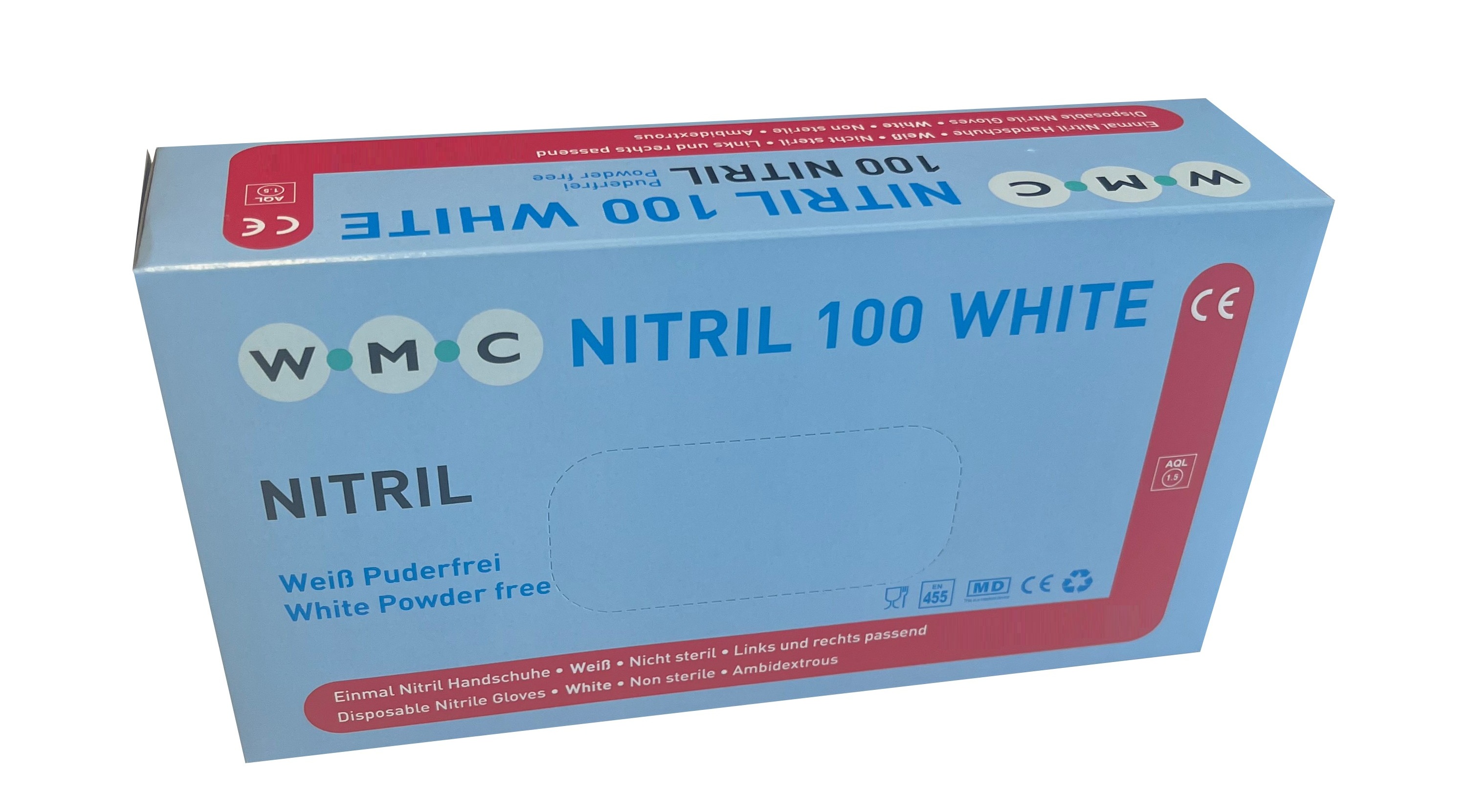 WMC Nitril White Untersuchungshandschuhe, puderfrei Produktbild WMC Nitril White Untersuchungshandschuhe, puderfrei