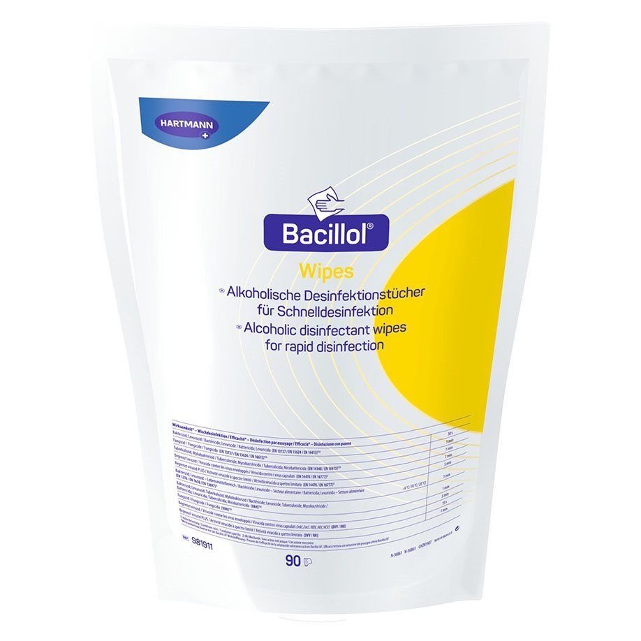 Bacillol® Wipes Desinfektionstücher, 38 x 20 cm, 4 x 90 Stück Produktbild Bacillol® Wipes Desinfektionstücher, 38 x 20 cm, 4 x 90 Stück