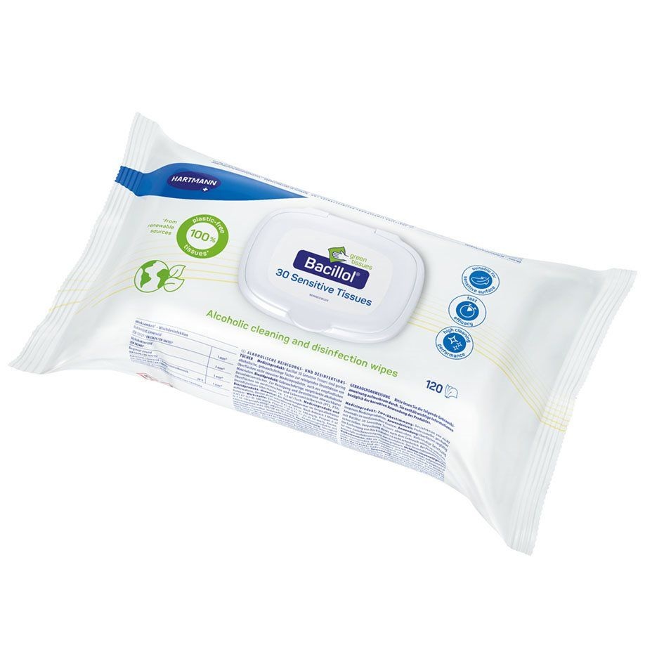 Bacillol® 30 Sensitive Green Tissue Desinfektionstücher, Flowpack 120 Tücher Produktbild Bacillol® 30 Sensitive Green Tissue Desinfektionstücher, Flowpack 120 Tücher