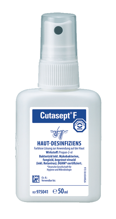 Cutasept® F Hautdesinfektionsmittel farblos, 50 ml Sprühflasche Produktbild Cutasept® F Hautdesinfektionsmittel farblos, 50 ml Sprühflasche