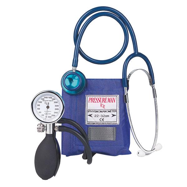 Blutdruckmessgerät Pressure Man ll Chrome Line mit Stethoskop, grün Produktbild Blutdruckmessgerät Pressure Man ll Chrome Line mit Stethoskop, grün