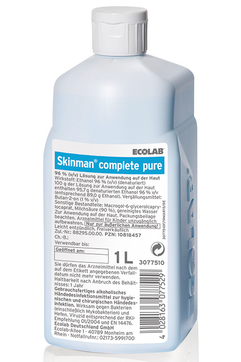 Skinman® complete pure Händedesinfektion, 1 Liter Produktbild Skinman® complete pure Händedesinfektion, 1 Liter